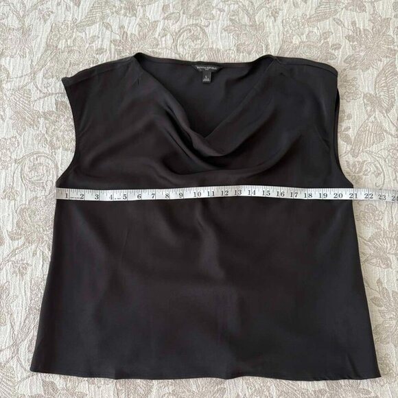 BANANA REPUBLIC BLACK SATIN SLEEVELESS  TOP size L - Picture 7 of 9